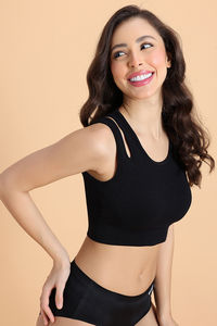 Zivame Unbound Padded Non Wired Full Coverage Bralette - Black Beauty — thumbnail 3